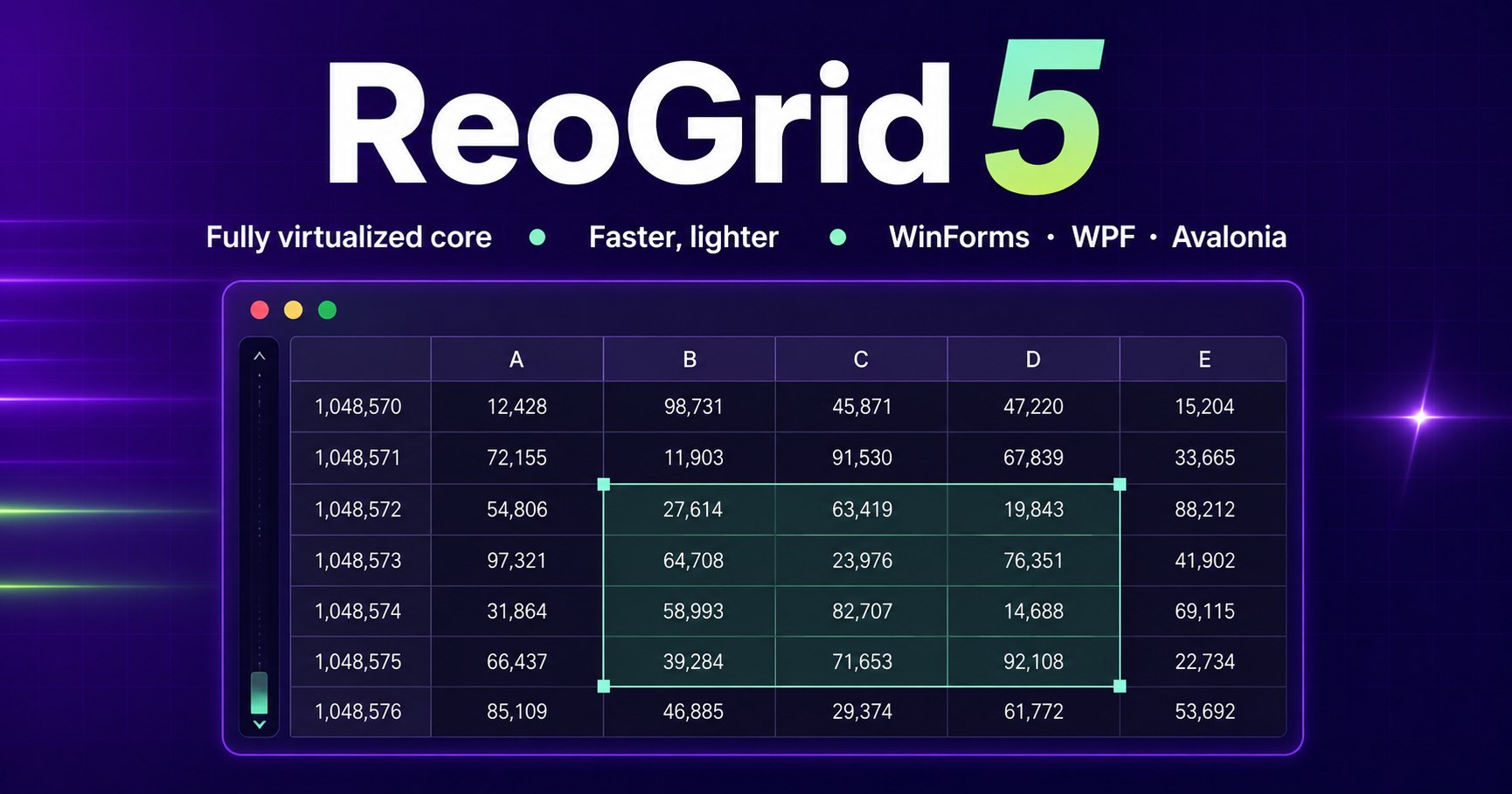 ReoGrid V5 Released — Full Virtualization on Line One, Making a Million Rows Ordinary
